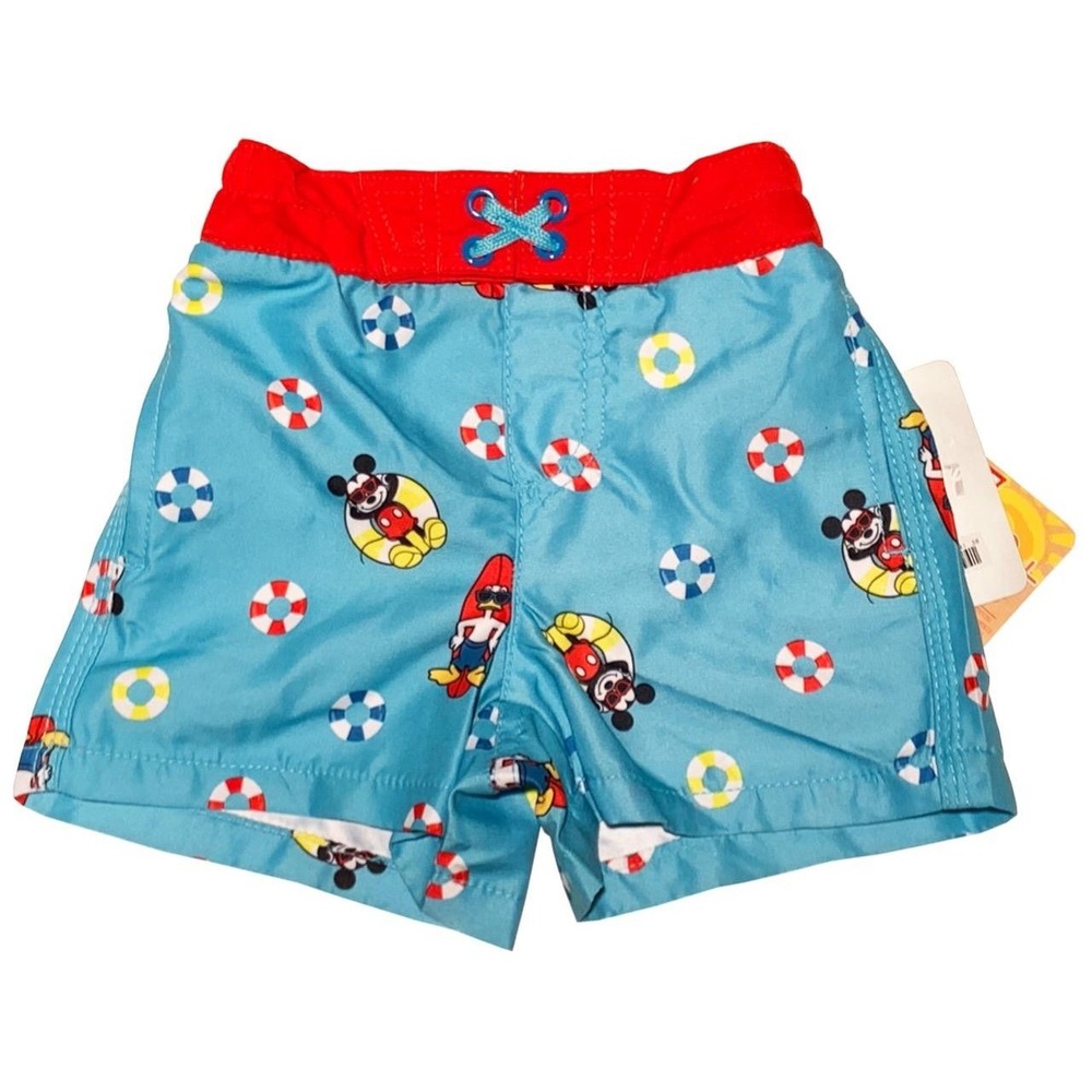 New Disney Store Mickey Mouse Toddler Boys 2T Blue Swimsuit Trunks